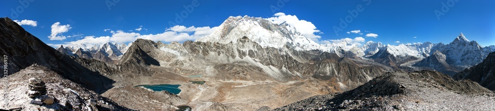 mounts Lhotse, Makalu and Nuptse, Nepal Himalayas