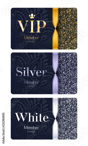 Member or discount cards with abstract background