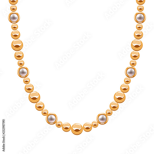 Chunky chain golden necklace or bracelet with beads.