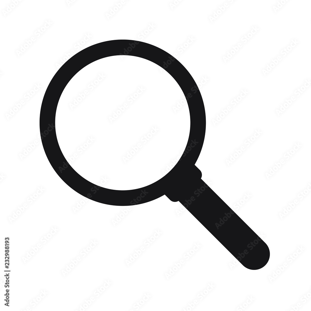 Search icon. Magnifying glass icon, vector magnifier or loupe sign. Search icon. Magnifying glass icon, vector magnifier or loupe sign.