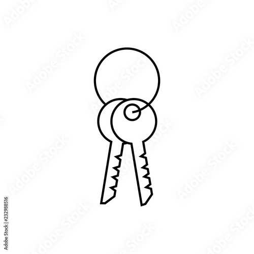 Room key line icon. Lock, access, apartment, trinket.Hotel concept. Vector illustration can be used for topics like security, mortgage, travelling