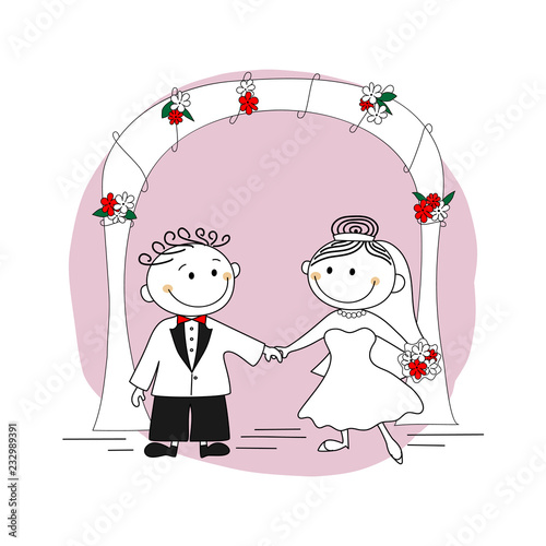 Cute couple just married