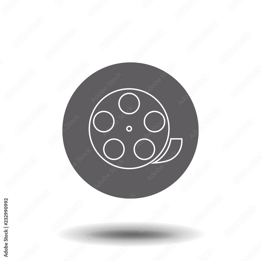 Film reel linear icon - vector sign or logo