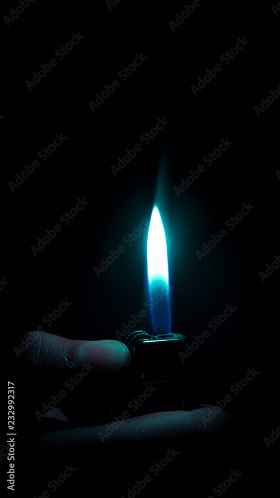 Lighter Flame Fire Close Background Stock Photo | Adobe Stock