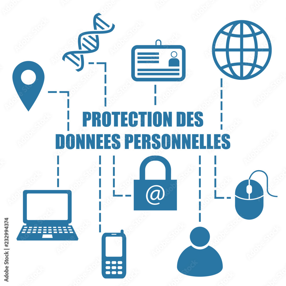 Logo protection des données personnelles. Stock Vector | Adobe Stock