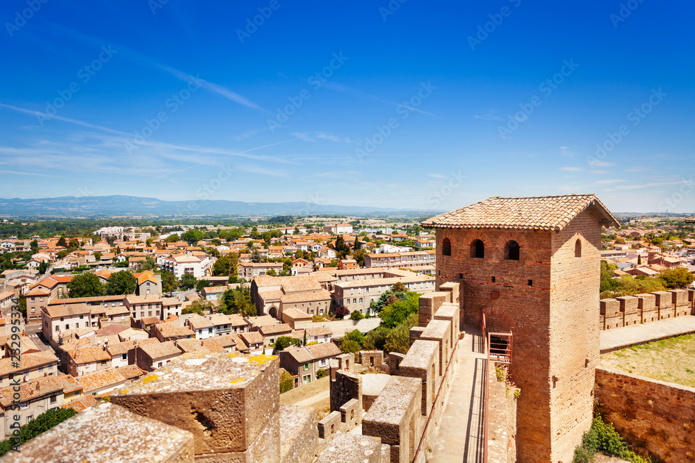 Beautiful cityscape of modern Carcassonne city