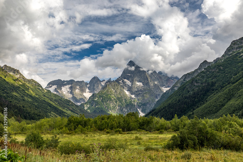 The view of the mountains of Dombai. The Caucasus - Russia © fototehnik