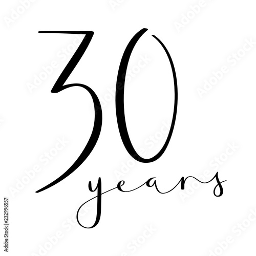 30 YEARS vector brush calligraphy icon