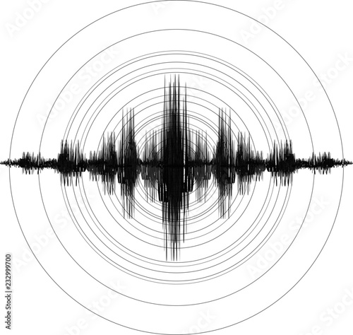 Earthquake. Richter Earthquake Magnitude Scale. Vector photo