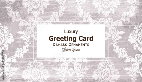 Greeting card ornamented background Vector. Royal luxury texture. Elegant decor design with old grunge effects