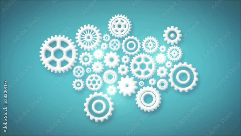 Vintage Gears Mechanism Rotating Loader Loop/ Animation of a 4k ...