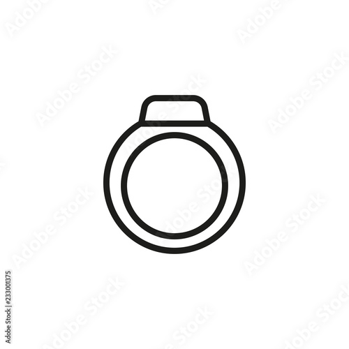 Seal ring line icon. Circle, round, stamp. Jewelry concept. Vector illustration can be used for topics like mens accessory, goldsmith, power 
