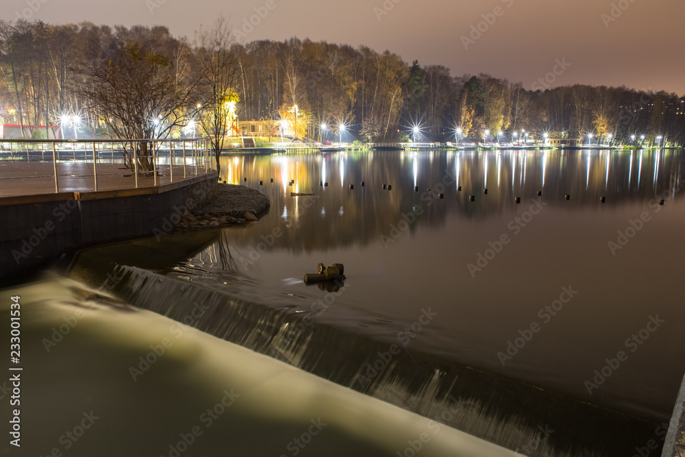 Night embankment of the river