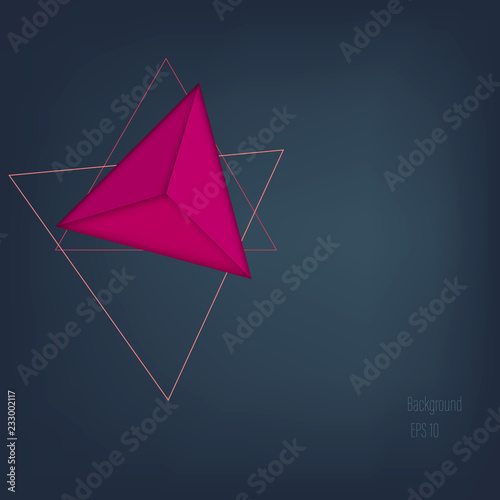 Abstract background with pink triangle design