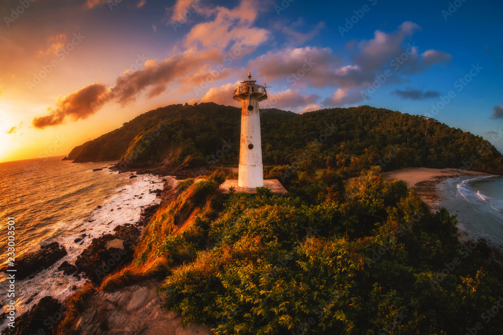 Thailand Coast Lighthouse sunset