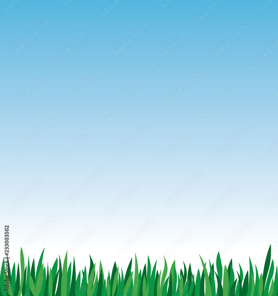 Green grass on a background of blue sky stock vector illustration Green grass on a background of blue sky stock vector illustration