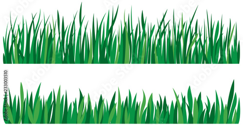 Stock vector illustration Set of green grass isolated on white background