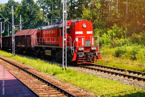 red cargo train