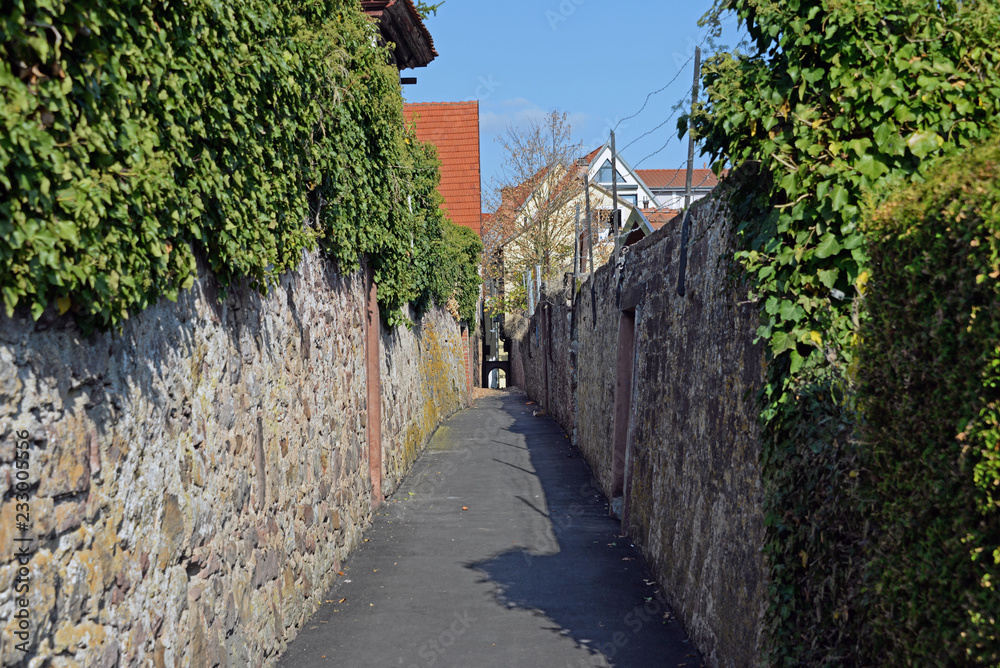 Weg an der ehemaligen Stadtmauer von Marktheidenfeld