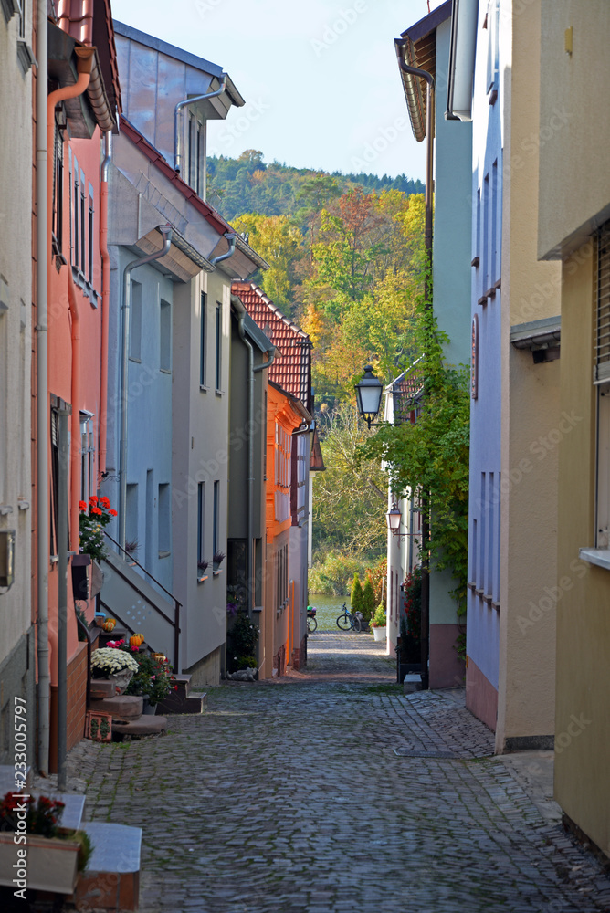 Romantische Gasse in der Altstadt von Marktheidenfeld