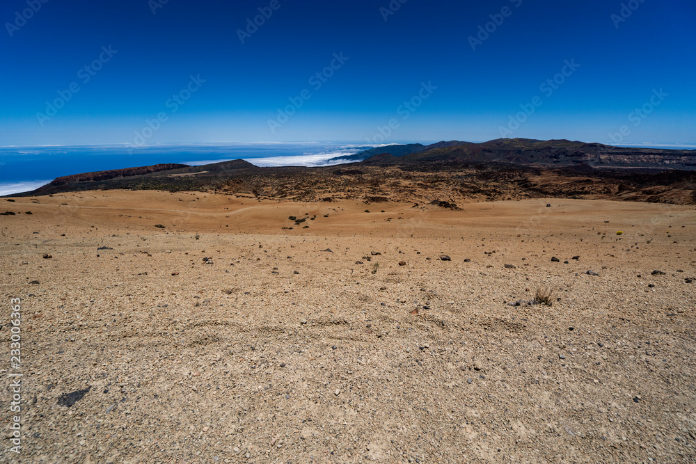 views of the Teide crater from cable car, Teide National Park, Tenerife, Canary Islands