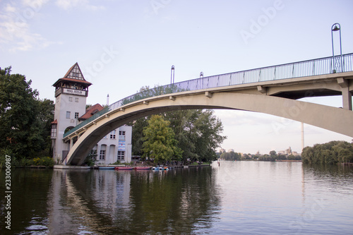Brücke, Wasser, Fluß, Kanal, Berlin, Treptower Park, Park, Bridge, Water