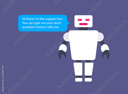 The chatbot illustration mockup. This is a vector illustration