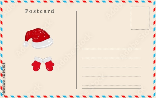 Merry Christmas postcard background greeting card. Vector illustration