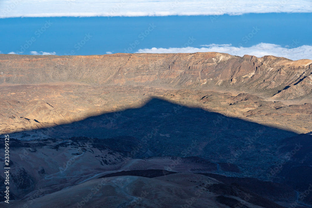 Teide's shadow over the island  and over Grand Canaria at sunset