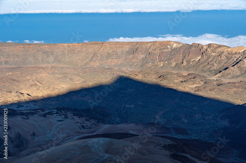 Teide's shadow over the island and over Grand Canaria at sunset