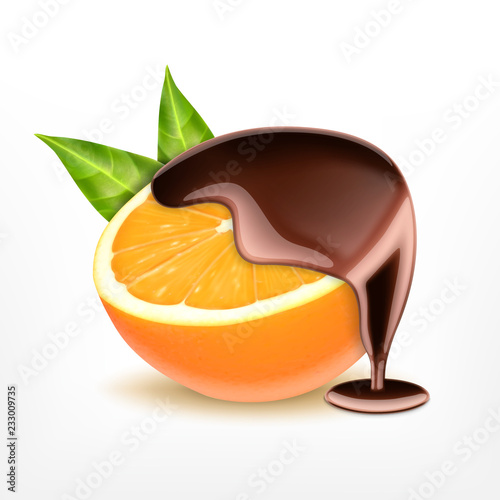 Orange fruit with chocolate