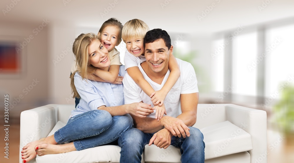 Beautiful smiling Lovely family indoors