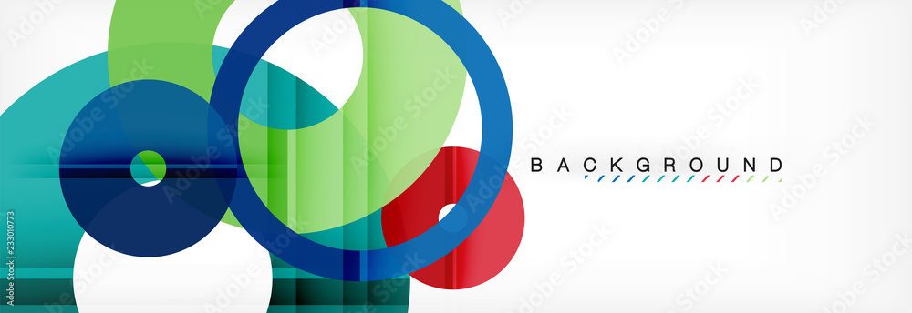 Colorful rings on grey background, modern geometric pattern design. Vector business or technology presentation design template, brochure or flyer pattern, or geometric web banner Colorful rings on grey background, modern geometric pattern design. Vector business or technology presentation design template, brochure or flyer pattern, or geometric web banner