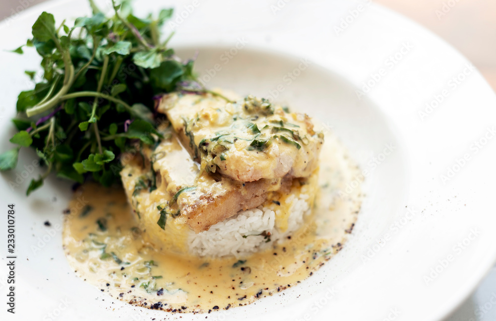 fish fillet in creamy mustard dill and lemon sauce meal fish fillet in creamy mustard dill and lemon sauce meal