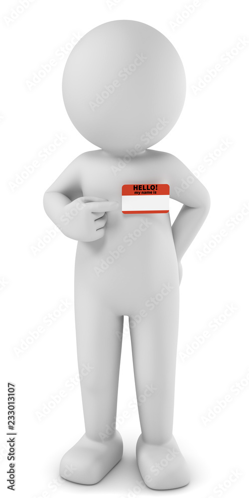 3D Illustration weißes Männchen Kontakperson 3D Illustration weißes Männchen Kontakperson