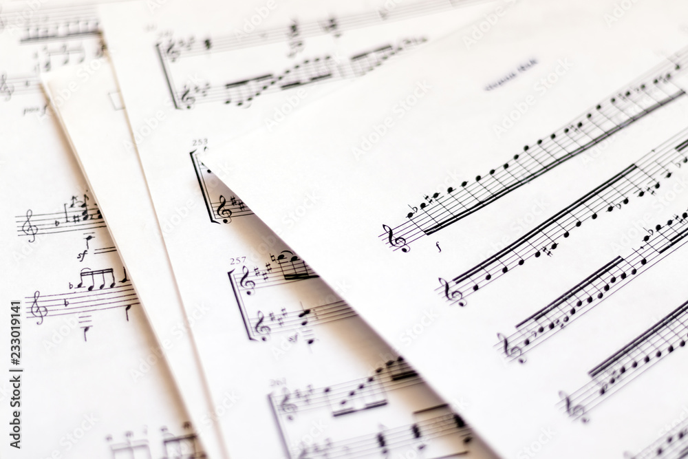 Fototapeta premium paper music notes for background