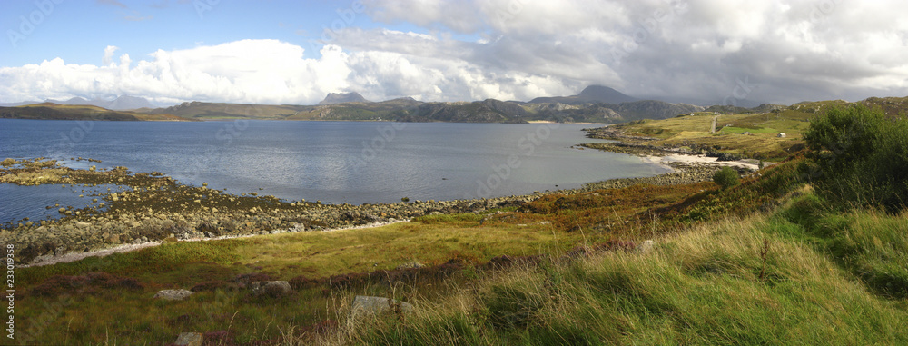 Panoramique paysage bordure d'eau 