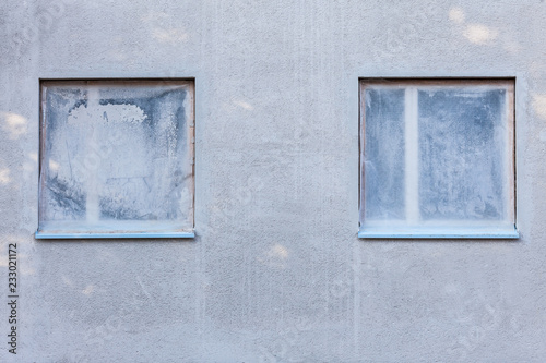 House renovation window protected with plastic film