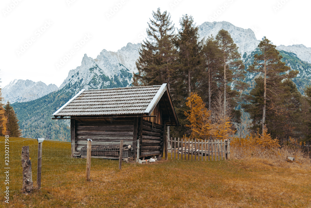 german town Mittenwald, mountains and lakes countryside