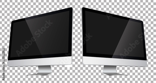 A personal computer monitor in a flat vector style