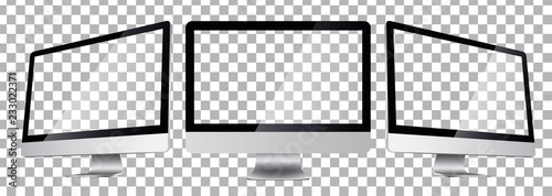A personal computer monitor in a flat vector style photo