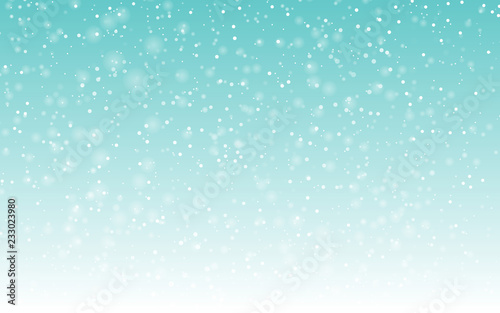 Falling snow background. Vector illustration with snowflakes. Winter snowing sky. Eps 10.