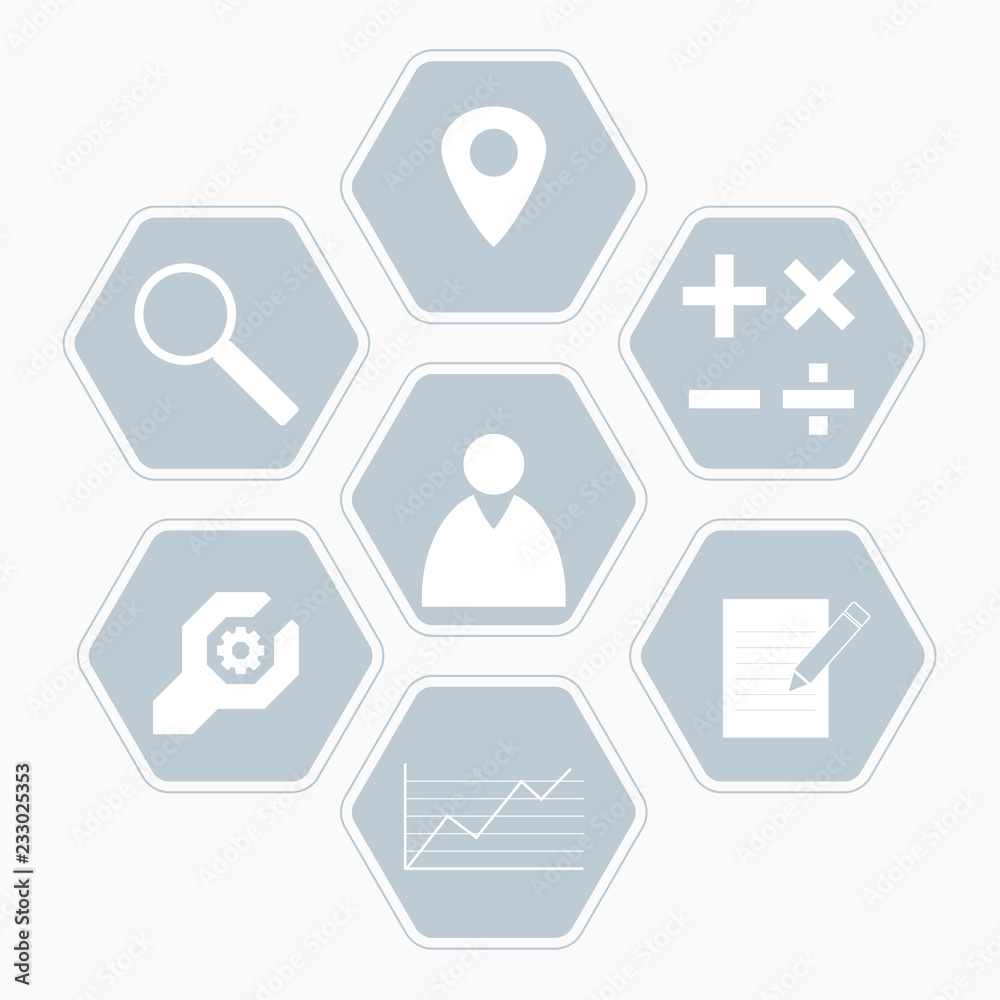 flat 7 hexagon grey icon business flat 7 hexagon grey icon business