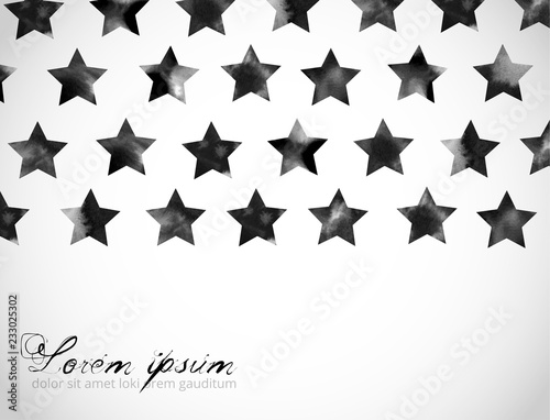 Background with black ink wash stars on white and place for your text.