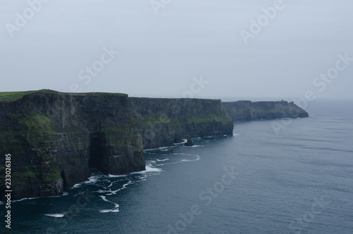 Cliffs of Moher in Ireland on a rainy day