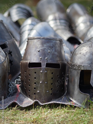 Medieval metal helmet