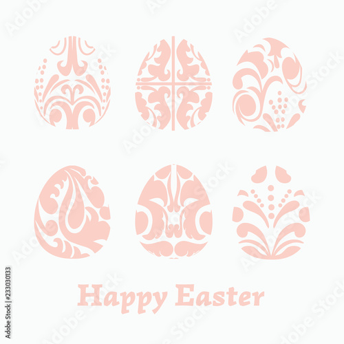Vector Easter paper cut easter eggs