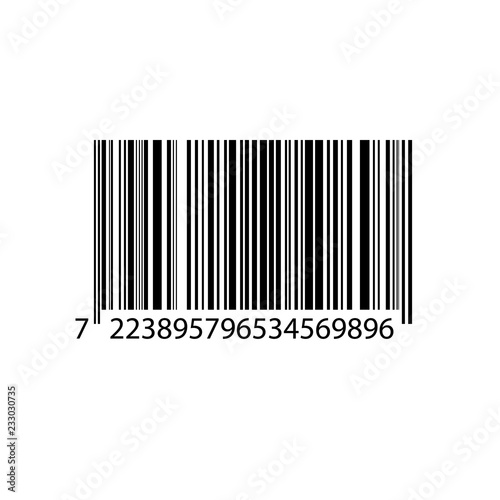 Realistic bar code icon. A modern simple flat barcode. Marketing, the concept of the Internet.