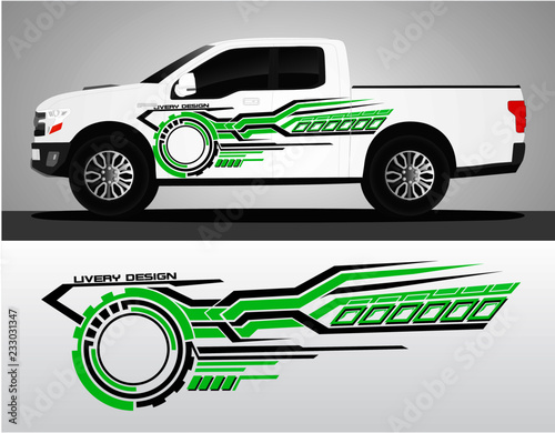 Vinyls sticker Decals for Car truck mini bus modify Motorcycle. Racing Vehicle Graphics kit isolated vector design race Elegant stripes modern red technology background for wrap