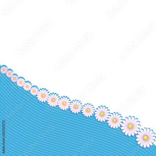 Floral background with daisies. Invitation, print card, blank vector